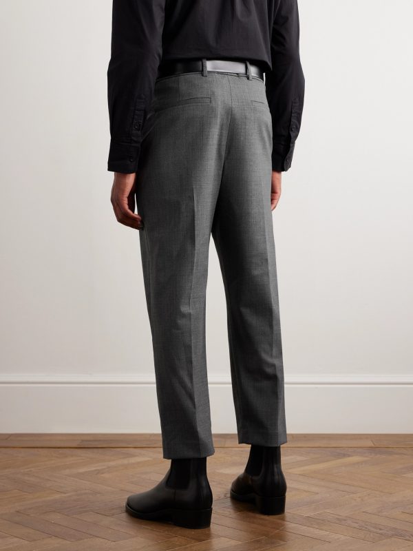 Tel Aviv Tapered Cropped Virgin Wool-Twill Trousers - BK Tel Aviv Tapered Cropped Virgin Wool-Twill Trousers - BK