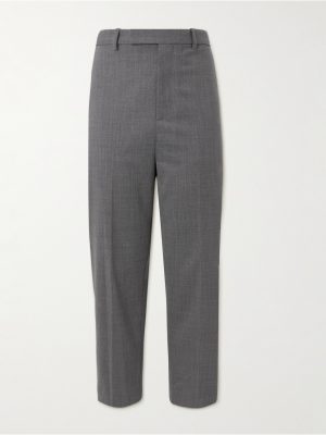 Tel Aviv Tapered Cropped Virgin Wool-Twill Trousers