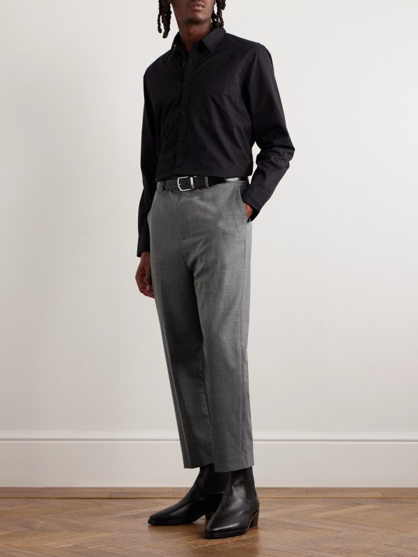 Tel Aviv Tapered Cropped Virgin Wool-Twill Trousers - OU Tel Aviv Tapered Cropped Virgin Wool-Twill Trousers - OU