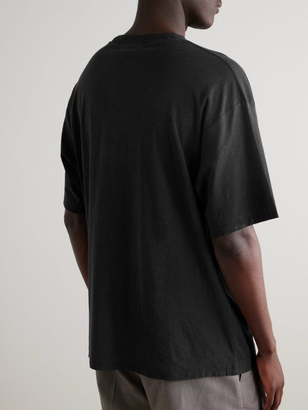 Exford Distressed Logo-Print Cotton-Jersey T-Shirt - BK Exford Distressed Logo-Print Cotton-Jersey T-Shirt - BK