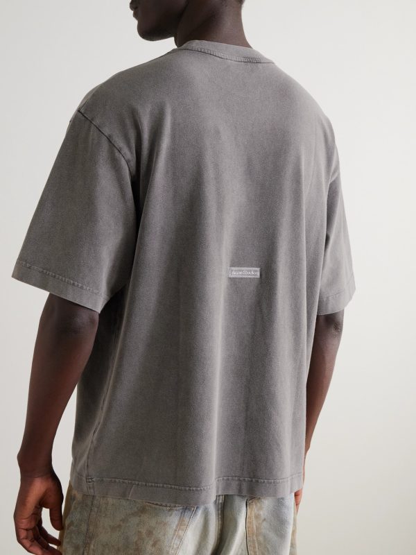 Extorr Logo-Appliquéd Garment-Dyed Cotton-Jersey T-Shirt - BK Extorr Logo-Appliquéd Garment-Dyed Cotton-Jersey T-Shirt - BK