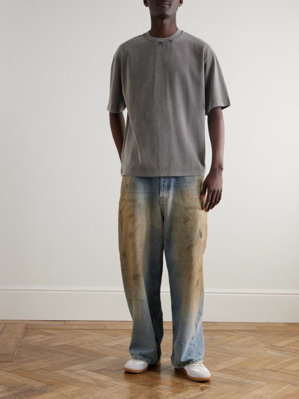 Extorr Logo-Appliquéd Garment-Dyed Cotton-Jersey T-Shirt - OU Extorr Logo-Appliquéd Garment-Dyed Cotton-Jersey T-Shirt - OU