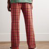 Straight-Leg Checked Cotton-Terry Sweatpants - BK Straight-Leg Checked Cotton-Terry Sweatpants - BK