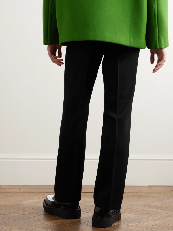 Straight-Leg Virgin Wool-Twill Trousers - BK Straight-Leg Virgin Wool-Twill Trousers - BK