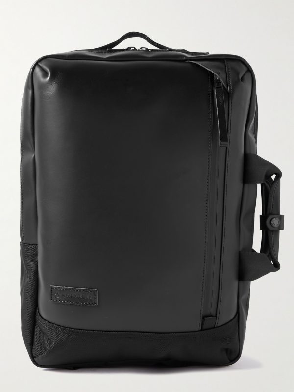 Slick Logo-Appliquéd CORDURA® Ballistic and Leather Backpack Slick Logo-Appliquéd CORDURA® Ballistic and Leather Backpack