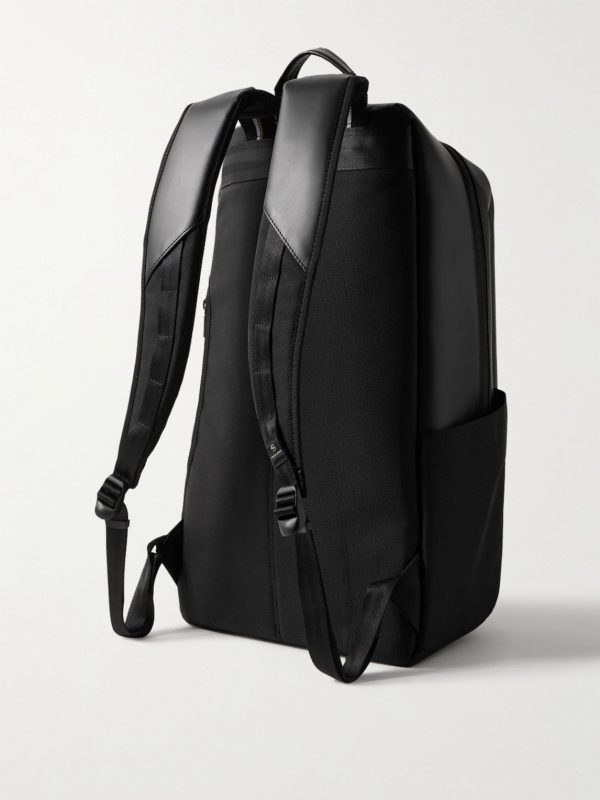 Slick Logo-Appliquéd Leather and CORDURA® Ballistic Nylon Backpack - BK Slick Logo-Appliquéd Leather and CORDURA® Ballistic Nylon Backpack - BK
