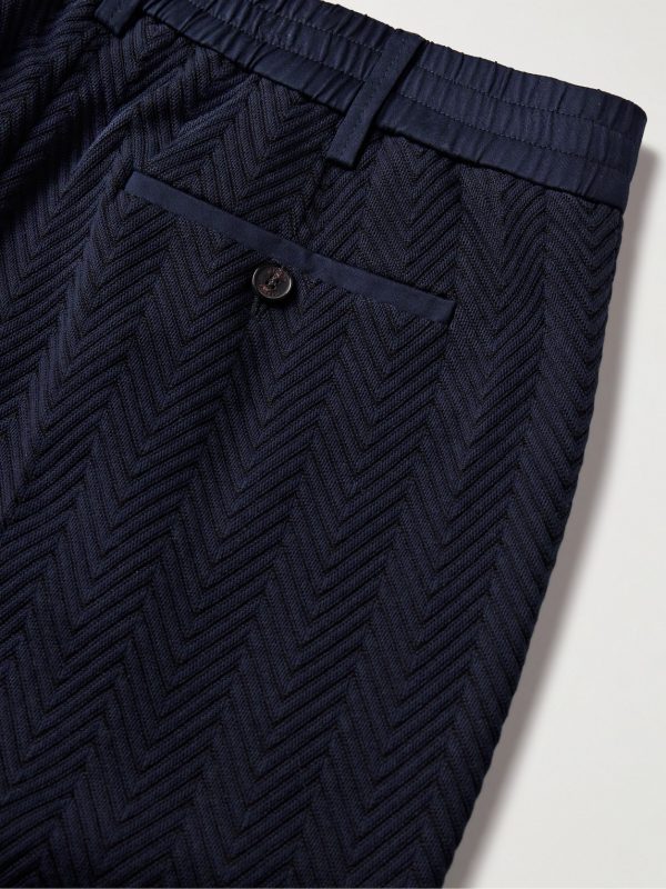 Raschel Tapered Cotton-Blend Jacquard Trousers - CU