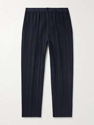 Raschel Tapered Cotton-Blend Jacquard Trousers Raschel Tapered Cotton-Blend Jacquard Trousers
