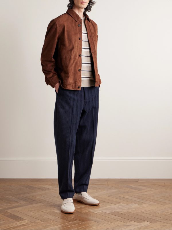 Raschel Tapered Cotton-Blend Jacquard Trousers - OU