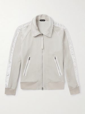 Satin-Trimmed Velvet Track Jacket Satin-Trimmed Velvet Track Jacket