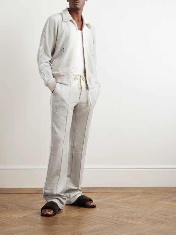 Satin-Trimmed Velvet Track Jacket - OU Satin-Trimmed Velvet Track Jacket - OU