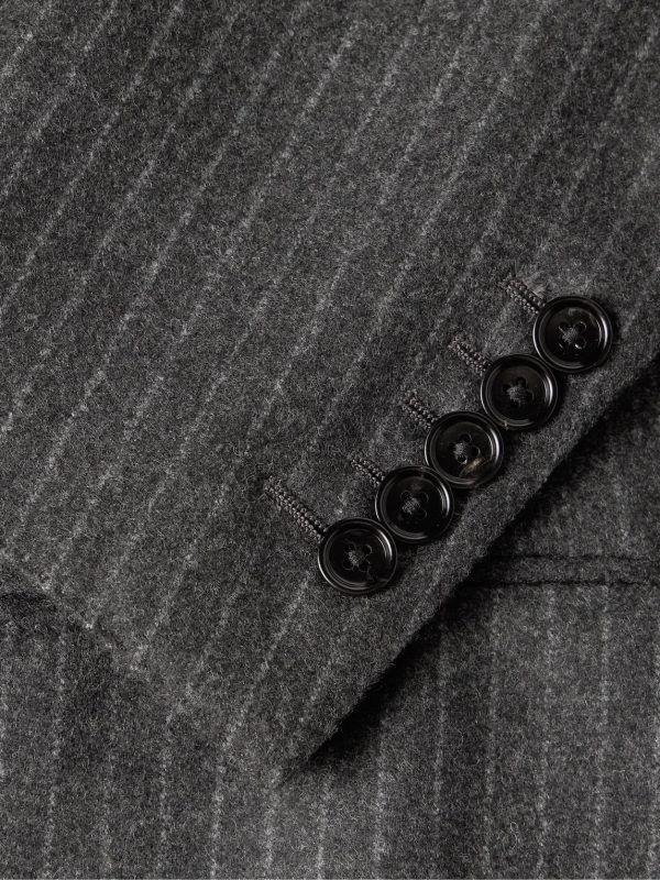 Double-Breasted Prinstriped Wool-Flannel Blazer - CU Double-Breasted Prinstriped Wool-Flannel Blazer - CU