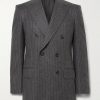 Double-Breasted Prinstriped Wool-Flannel Blazer Double-Breasted Prinstriped Wool-Flannel Blazer