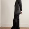 Double-Breasted Prinstriped Wool-Flannel Blazer - OU Double-Breasted Prinstriped Wool-Flannel Blazer - OU