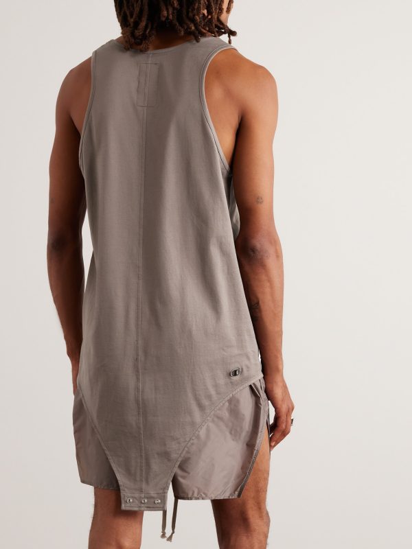 + Champion Embroidered Organic Cotton-Jersey Tank Top - BK + Champion Embroidered Organic Cotton-Jersey Tank Top - BK