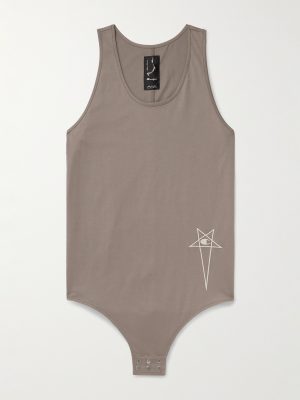 + Champion Embroidered Organic Cotton-Jersey Tank Top + Champion Embroidered Organic Cotton-Jersey Tank Top