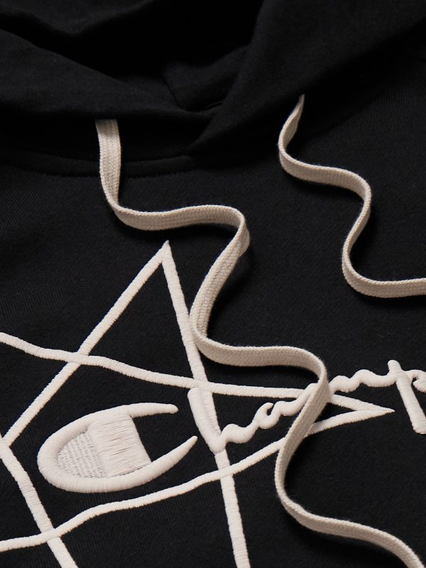 + Champion Embroidered Organic Cotton-Jersey Hoodie - CU + Champion Embroidered Organic Cotton-Jersey Hoodie - CU