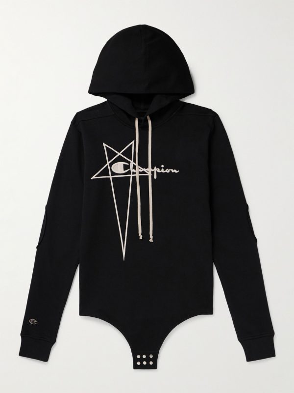 + Champion Embroidered Organic Cotton-Jersey Hoodie + Champion Embroidered Organic Cotton-Jersey Hoodie