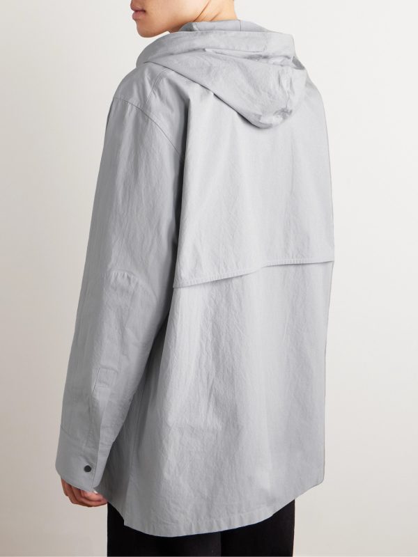 Textured-Cotton Hooded Jacket - BK Textured-Cotton Hooded Jacket - BK