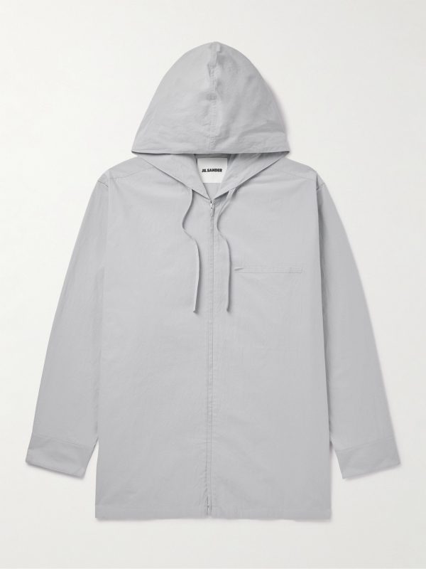 Textured-Cotton Hooded Jacket Textured-Cotton Hooded Jacket