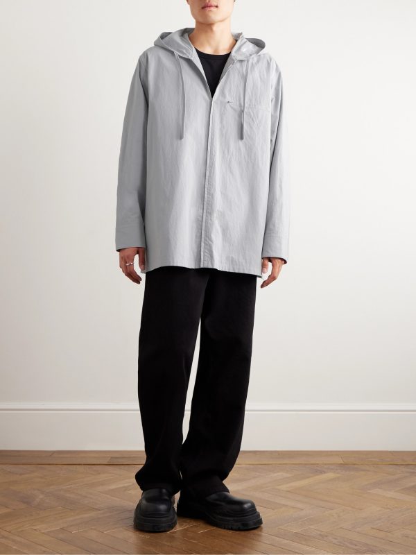 Textured-Cotton Hooded Jacket - OU Textured-Cotton Hooded Jacket - OU