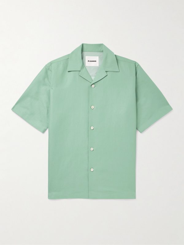 Camp-Collar Linen and Cotton-Blend Drill Overshirt Camp-Collar Linen and Cotton-Blend Drill Overshirt
