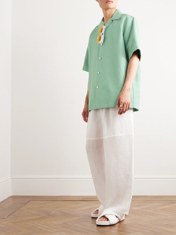 Camp-Collar Linen and Cotton-Blend Drill Overshirt - OU Camp-Collar Linen and Cotton-Blend Drill Overshirt - OU