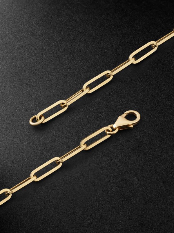 Classic 18-Karat Gold, Diamond and Enamel Chain Necklace - BK Classic 18-Karat Gold, Diamond and Enamel Chain Necklace - BK