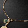 Classic 18-Karat Gold, Diamond and Enamel Chain Necklace Classic 18-Karat Gold, Diamond and Enamel Chain Necklace