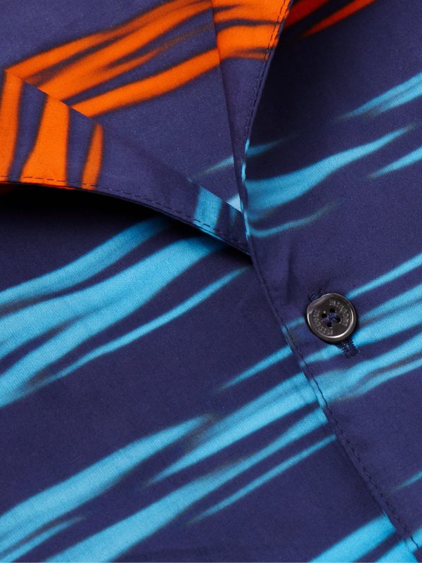 Camp-Collar Logo-Print Striped Cotton-Poplin Shirt - CU Camp-Collar Logo-Print Striped Cotton-Poplin Shirt - CU