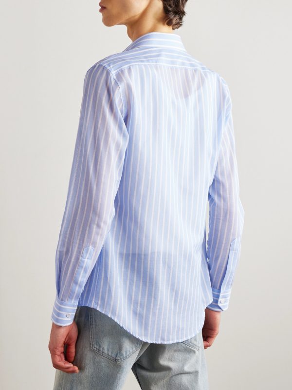 Striped Cotton-Voile Shirt - BK Striped Cotton-Voile Shirt - BK