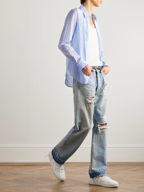 Striped Cotton-Voile Shirt - OU Striped Cotton-Voile Shirt - OU