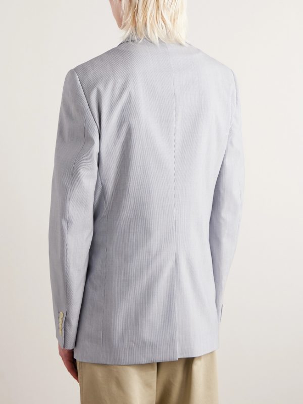 Striped Wool and Silk-Blend Blazer - BK