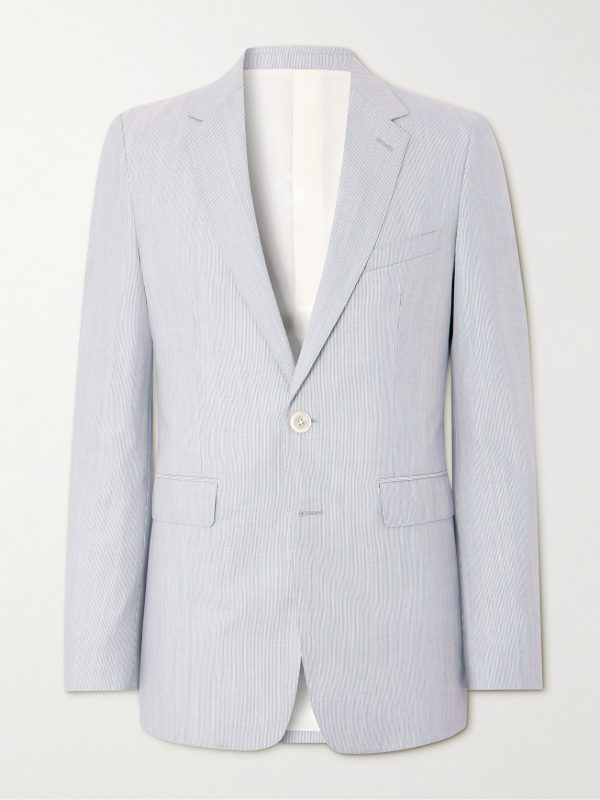 Striped Wool and Silk-Blend Blazer