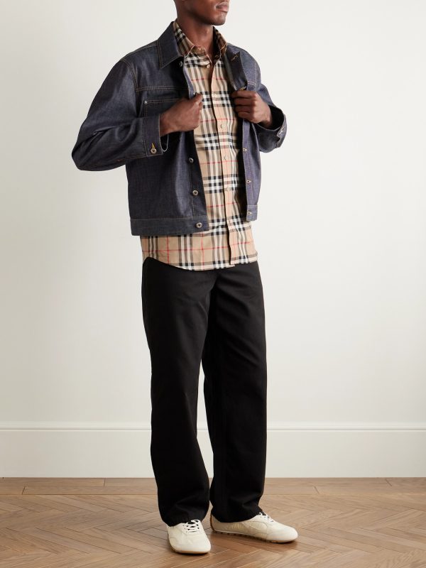 Checked Cotton-Poplin Shirt - OU Checked Cotton-Poplin Shirt - OU