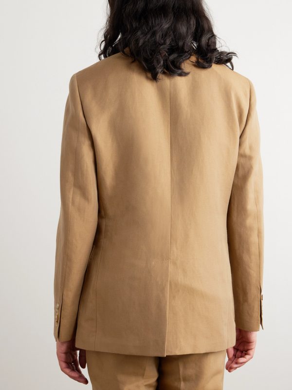 Slim-Fit Unstructured Wool and Linen-Blend Suit Jacket - BK