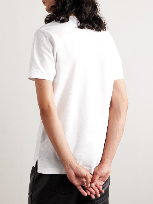 Slim-Fit Checked Cotton-Piqué Polo Shirt - BK Slim-Fit Checked Cotton-Piqué Polo Shirt - BK
