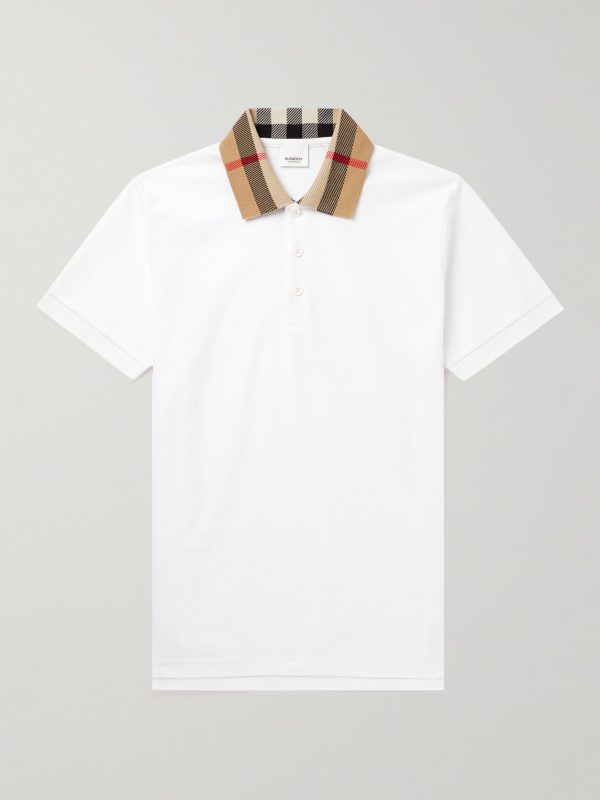 Slim-Fit Checked Cotton-Piqué Polo Shirt Slim-Fit Checked Cotton-Piqué Polo Shirt