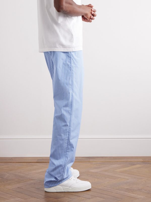 Straight-Leg Striped Cotton-Poplin Pyjama Trousers - BK Straight-Leg Striped Cotton-Poplin Pyjama Trousers - BK