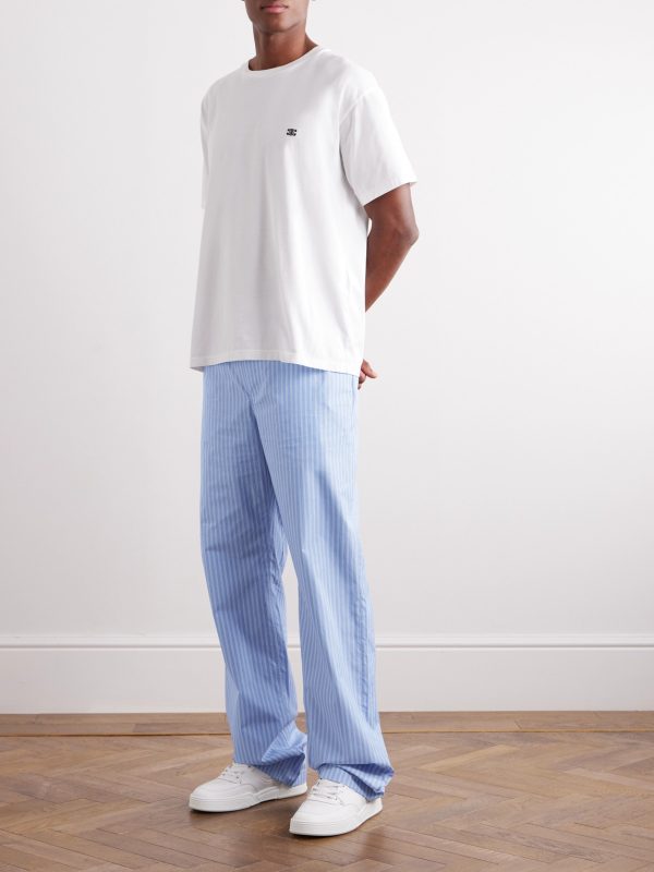 Straight-Leg Striped Cotton-Poplin Pyjama Trousers - OU Straight-Leg Striped Cotton-Poplin Pyjama Trousers - OU