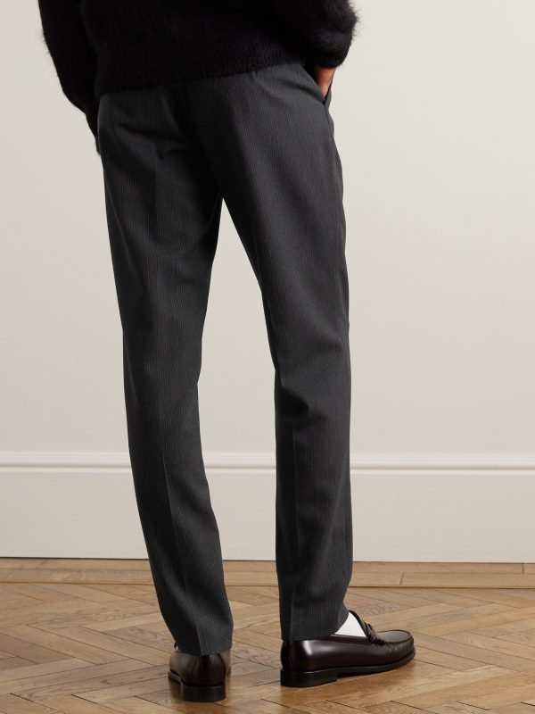 Pinstriped Wool Trousers - BK Pinstriped Wool Trousers - BK