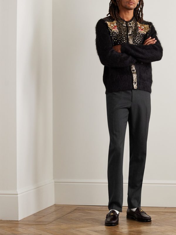 Pinstriped Wool Trousers - OU Pinstriped Wool Trousers - OU