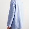 Logo-Embroidered Striped Cotton-Poplin Pyjama Shirt - BK Logo-Embroidered Striped Cotton-Poplin Pyjama Shirt - BK