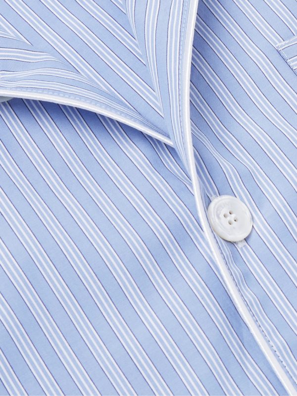 Logo-Embroidered Striped Cotton-Poplin Pyjama Shirt - CU Logo-Embroidered Striped Cotton-Poplin Pyjama Shirt - CU