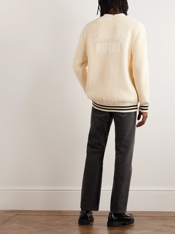 Logo-Appliquéd Ribbed Cotton Cardigan - OU Logo-Appliquéd Ribbed Cotton Cardigan - OU