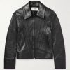 Slim-Fit Panelled Leather Jacket Slim-Fit Panelled Leather Jacket