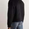 Brushed Mohair-Blend Cardigan - BK Brushed Mohair-Blend Cardigan - BK