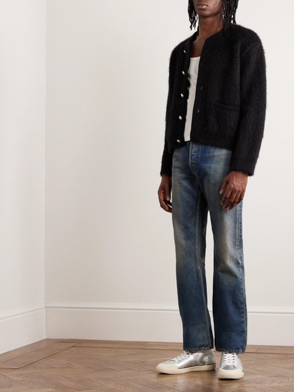 Brushed Mohair-Blend Cardigan - OU Brushed Mohair-Blend Cardigan - OU