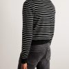 Slim-Fit Logo-Embroidered Striped Wool Polo Shirt - BK Slim-Fit Logo-Embroidered Striped Wool Polo Shirt - BK