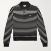 Slim-Fit Logo-Embroidered Striped Wool Polo Shirt Slim-Fit Logo-Embroidered Striped Wool Polo Shirt